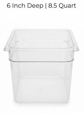 Vigor Commercial Grade Clear Food Pan Container Half Size 6 Inch Deep